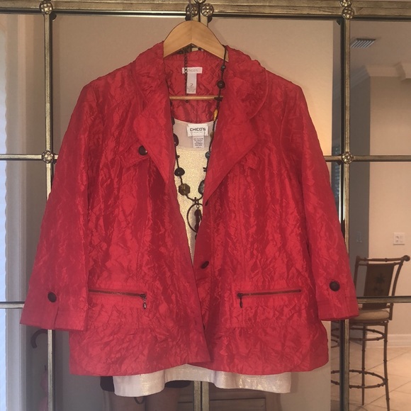 Chico’s Red Jacket - Picture 2 of 8